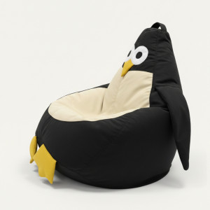 Fotoliu puf pentru copii „Pinguin” din velur, L