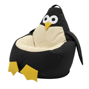 Fotoliu puf pentru copii „Pinguin” din velur, L
