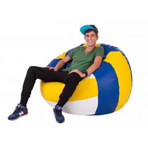 Fotoliu puf minge de volei din piele ecologică, XL